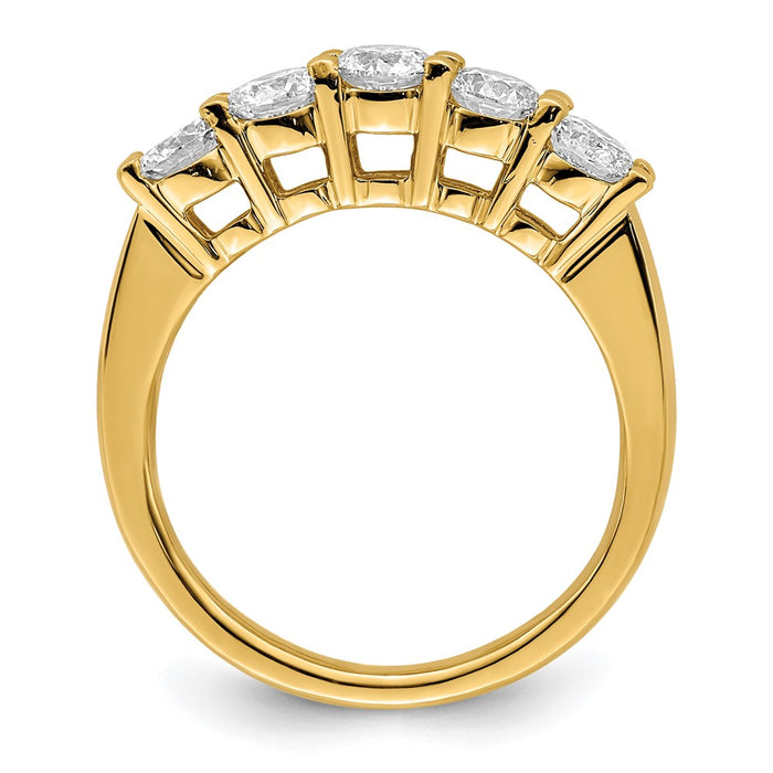 Buy 14K Yellow Gold 5-Stone Diamond Band Setting - Stylish & Affordable!-2