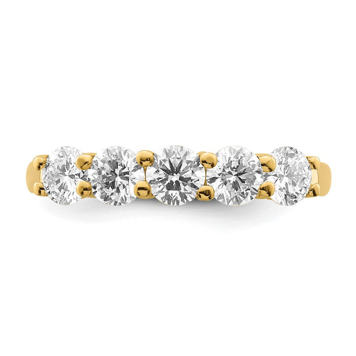 Buy 14K Yellow Gold 5-Stone Diamond Band Setting - Stylish & Affordable!-4