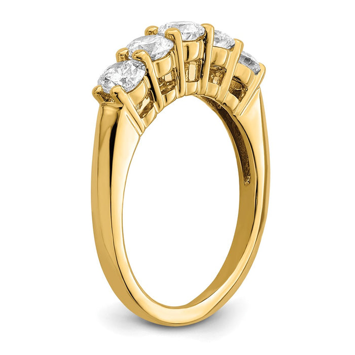 Buy 14K Yellow Gold 5-Stone Diamond Band Setting - Stylish & Affordable!-6