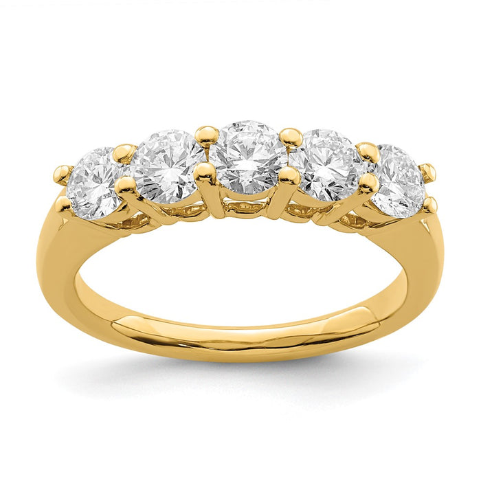Buy 14K Yellow Gold 5-Stone Diamond Band Setting - Stylish & Affordable!-1