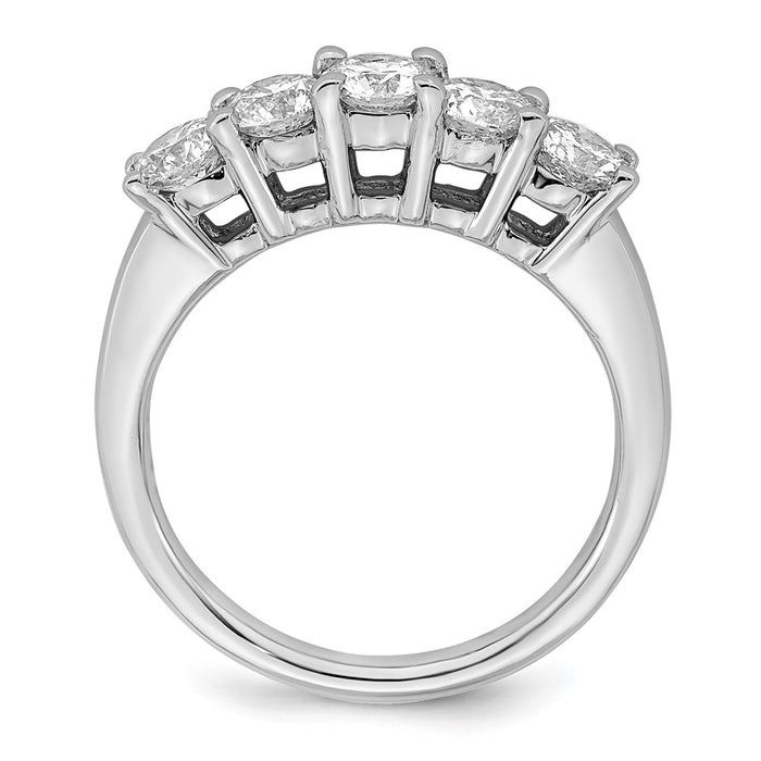 High-Quality 14K White Gold 5-Stone Diamond Band Setting - Stylish & Affordable!-2
