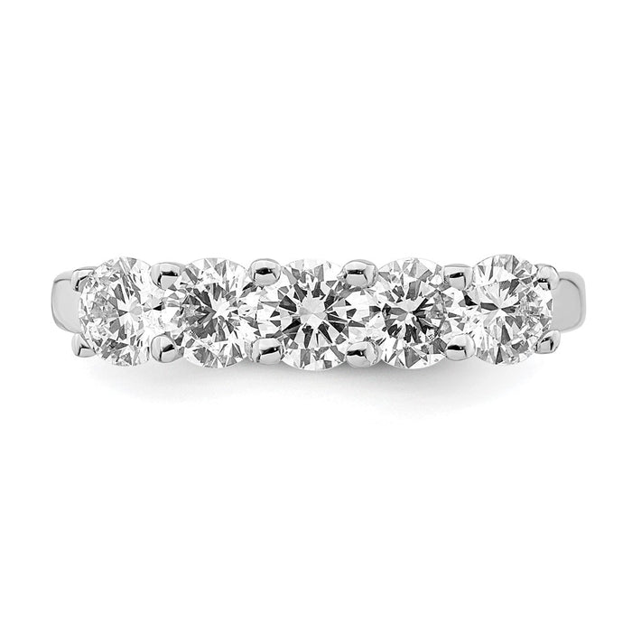 High-Quality 14K White Gold 5-Stone Diamond Band Setting - Stylish & Affordable!-4