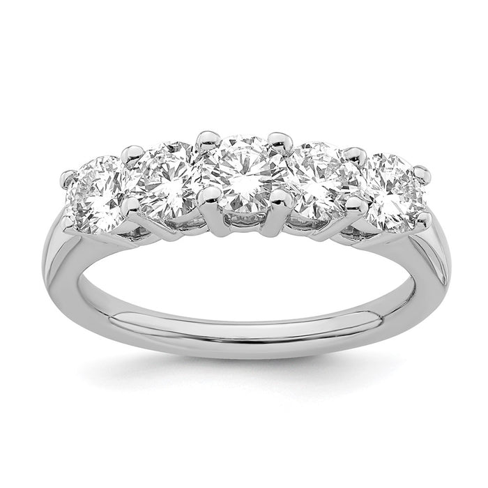 High-Quality 14K White Gold 5-Stone Diamond Band Setting - Stylish & Affordable!-1