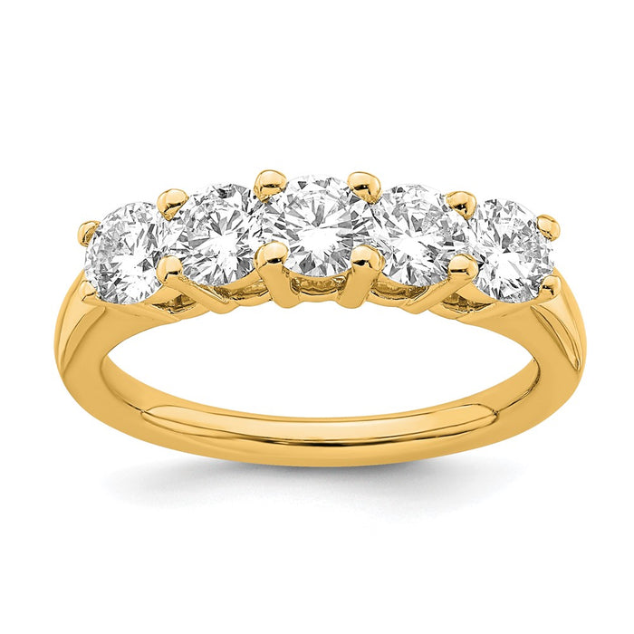 Buy Stylish 14K Gold 5-Stone Diamond Band Setting (4.3mm) - Affordable Elegance-1