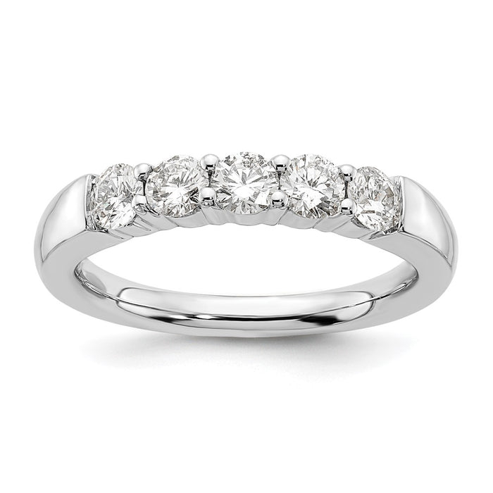 Buy Affordable 14K White Gold 5-Stone Round Diamond Band - 3/4 Carat Weight-1