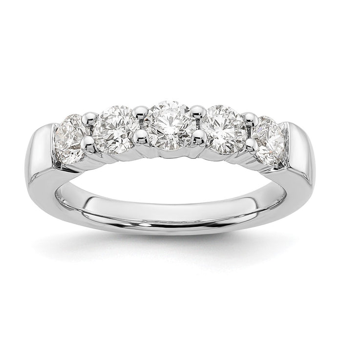 Buy Stylish 14K White Gold 5-Stone Diamond Band | 1.25 Carats Discounted Price-1