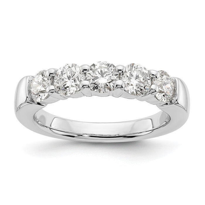 Exclusive 14K White Gold 5-Stone Diamond Band - 1.5 Carats, Stylish Luxury-1