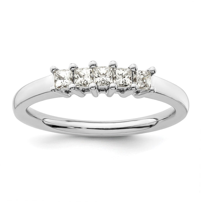 Buy Exclusive 14K White Gold 5-Stone Diamond Band Setting - Stylish Value!-1