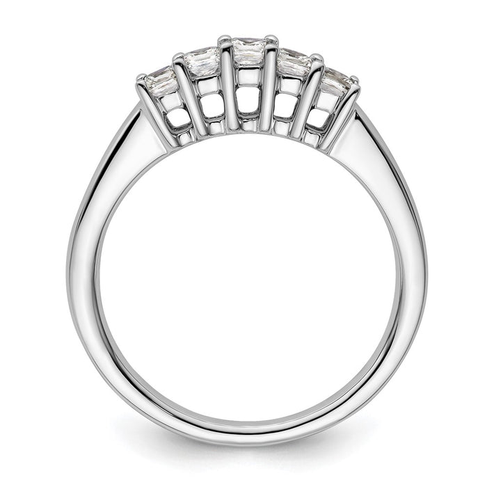 High-Quality 14K White Gold 5-Stone Diamond Band Setting for 5 Princess Cuts-3