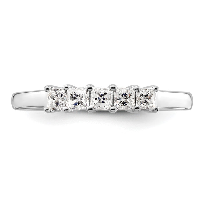 High-Quality 14K White Gold 5-Stone Diamond Band Setting for 5 Princess Cuts-5