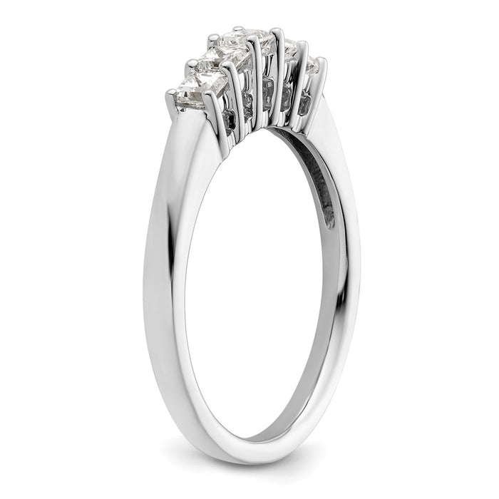 High-Quality 14K White Gold 5-Stone Diamond Band Setting for 5 Princess Cuts-7