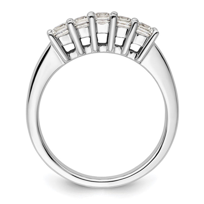 Buy Stylish 14K White Gold 5-Stone Diamond Band Setting for 5 Princess Cuts-3