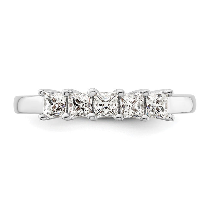 Buy Stylish 14K White Gold 5-Stone Diamond Band Setting for 5 Princess Cuts-5