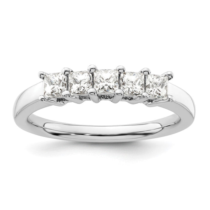 Buy Stylish 14K White Gold 5-Stone Diamond Band Setting for 5 Princess Cuts-1