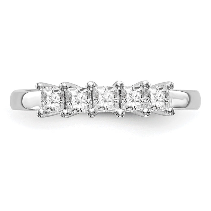 Buy Stylish 14K White Gold 5-Stone Diamond Band Setting for 5 Princess Cut Diamonds (3.2mm) - Luxury Value!-5