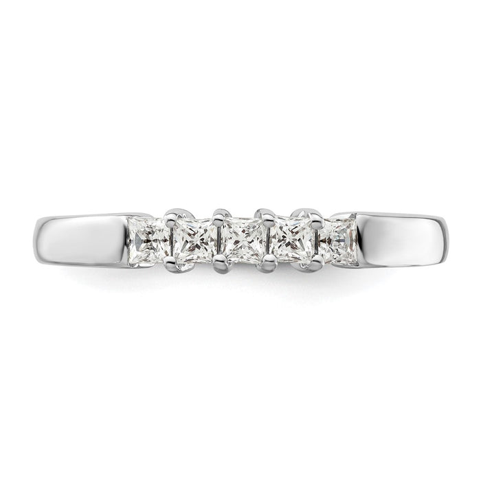 Buy Exclusive 14K White Gold Diamond Band Setting for 5 Princess Cut Diamonds-5