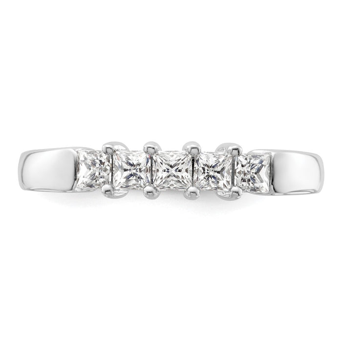 Buy Stylish 14K White Gold 5-Stone Diamond Band Setting for 5 Princess Cuts-5