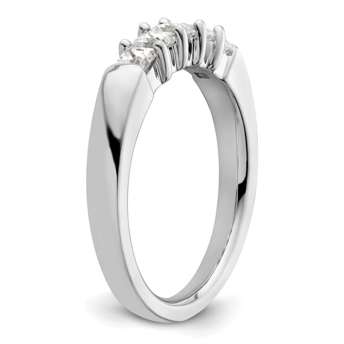 Buy Stylish 14K White Gold 5-Stone Diamond Band Setting for 5 Princess Cuts-7