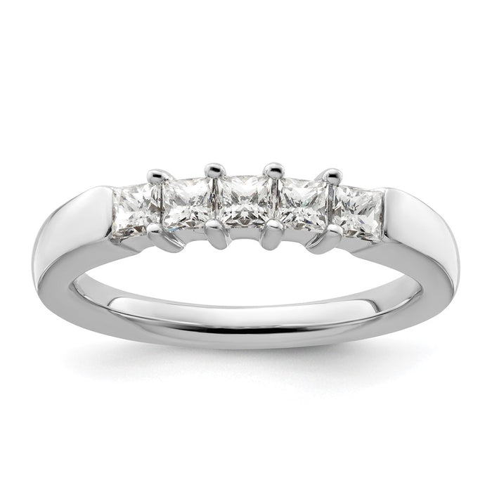 Buy Stylish 14K White Gold 5-Stone Diamond Band Setting for 5 Princess Cuts-1