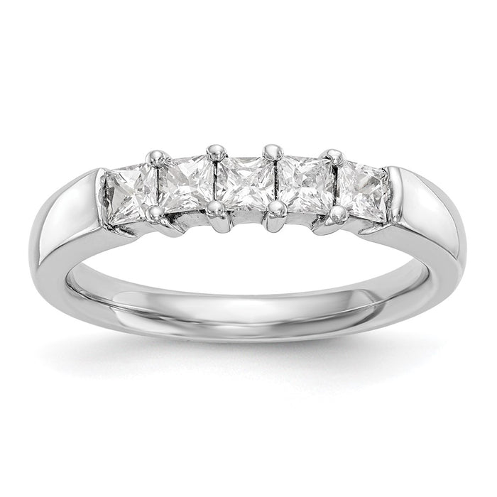 Buy Exclusive 14K White Gold 5-Stone Diamond Band Setting, Stylish & Affordable-1
