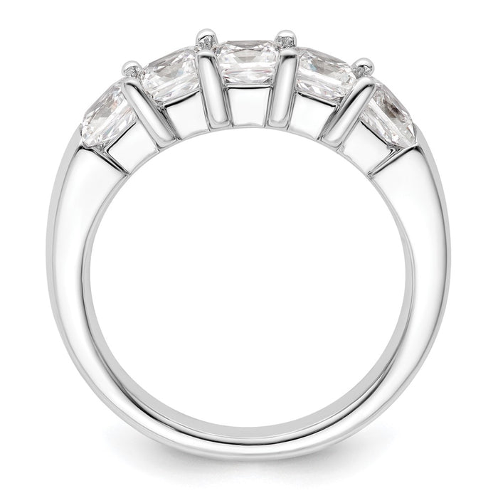 Buy Stylish 14K White Gold 5-Stone Diamond Band Setting for 5 Princess Cut Diamonds-3