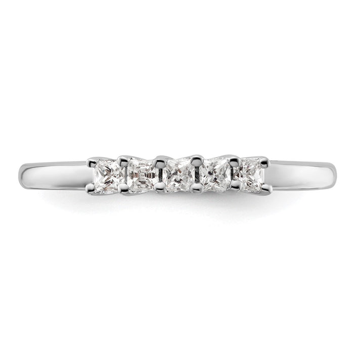 Exclusive 14K White Gold 5-Stone Diamond Band - 1/4 Carat Luxury Value-4