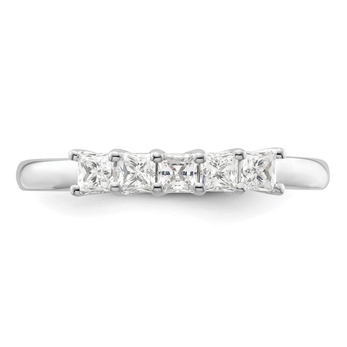 Buy Exclusive 14K White Gold 5-Stone Diamond Band Setting for 5 Princess Cuts-5