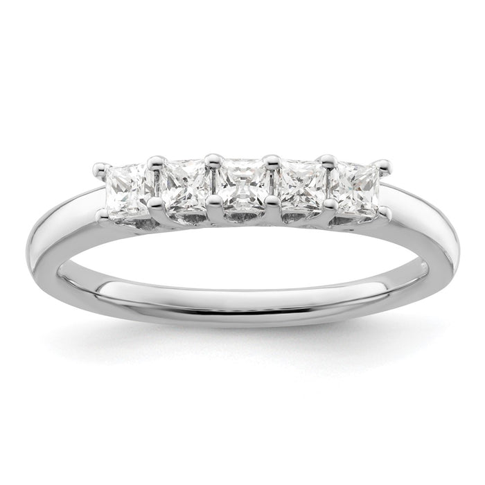 Buy Exclusive 14K White Gold 5-Stone Diamond Band Setting for 5 Princess Cuts-1
