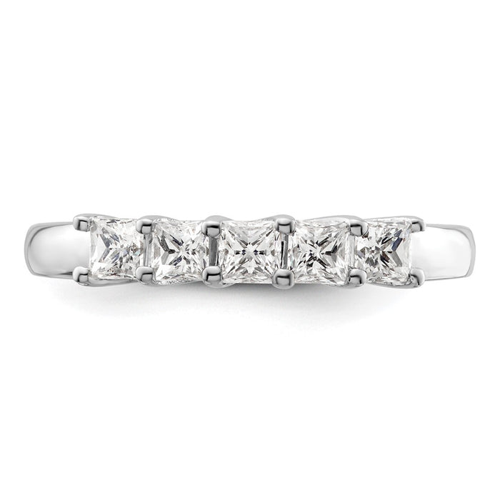 Order Luxury 14K White Gold 5-Stone Diamond Band Setting for 5 Princess Cuts-5