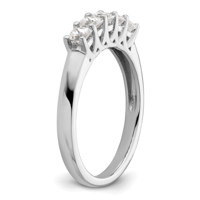 Order Luxury 14K White Gold 5-Stone Diamond Band Setting for 5 Princess Cuts-7