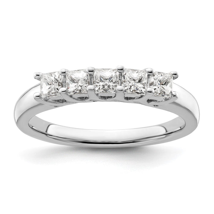 Order Luxury 14K White Gold 5-Stone Diamond Band Setting for 5 Princess Cuts-1