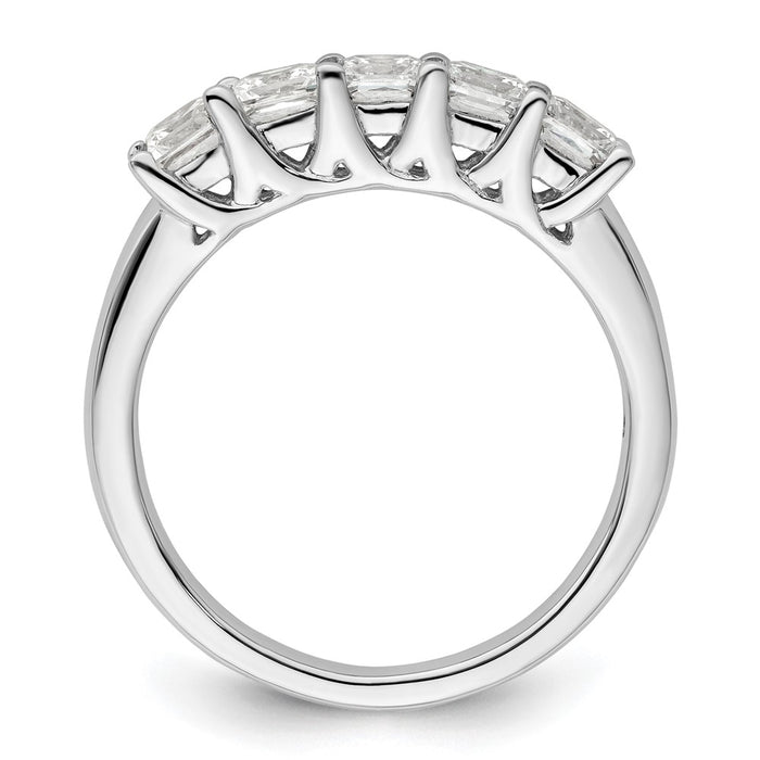 Exclusive 14K White Gold Diamond Band Setting for 5 Princess Cuts - Stylish Value-3