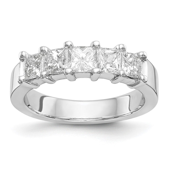 Exclusive 14K White Gold 5-Stone Diamond Band Setting - Stylish & Affordable!-1