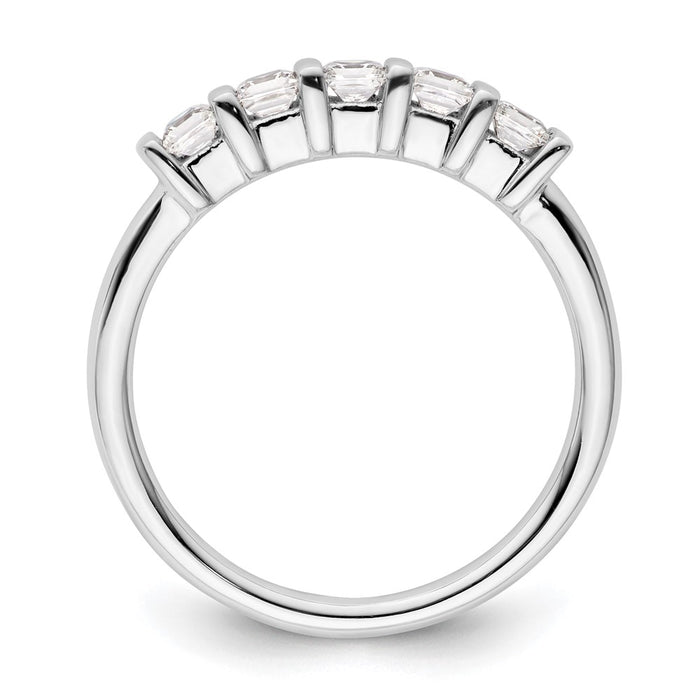 Exclusive 14K White Gold 5-Stone Band with 1/2 CT Diamonds - Stylish Luxury-2