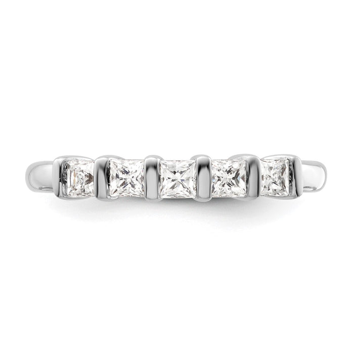 Exclusive 14K White Gold 5-Stone Band with 1/2 CT Diamonds - Stylish Luxury-4