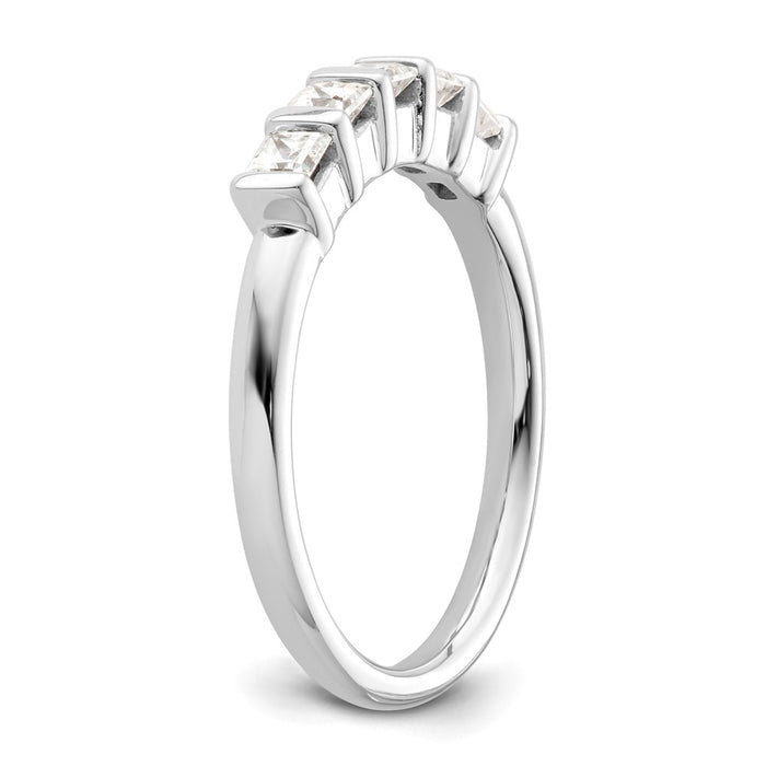 Exclusive 14K White Gold 5-Stone Band with 1/2 CT Diamonds - Stylish Luxury-6