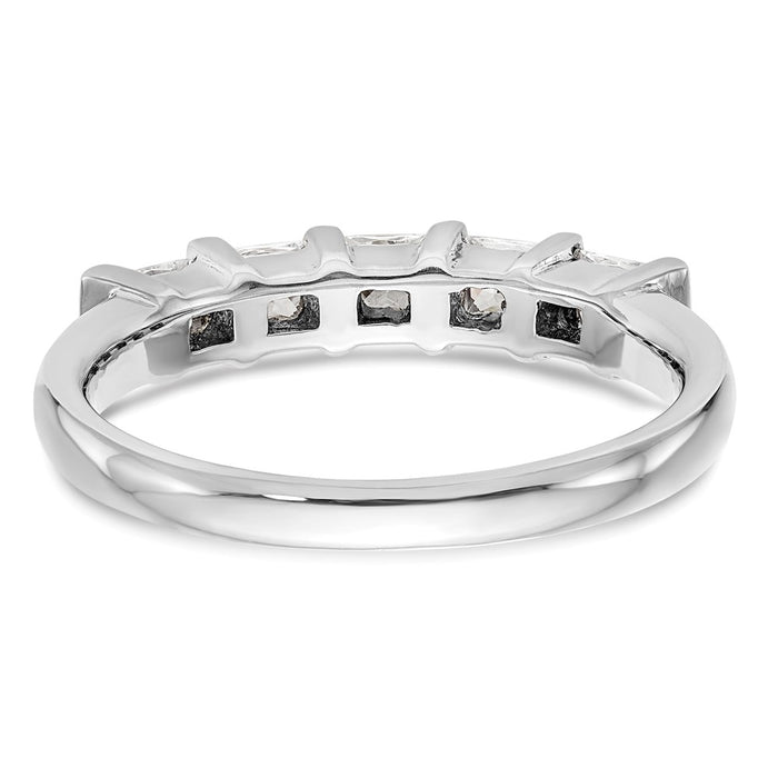 Exclusive 14K White Gold 5-Stone Diamond Band Setting for 5 Princess Cuts-6