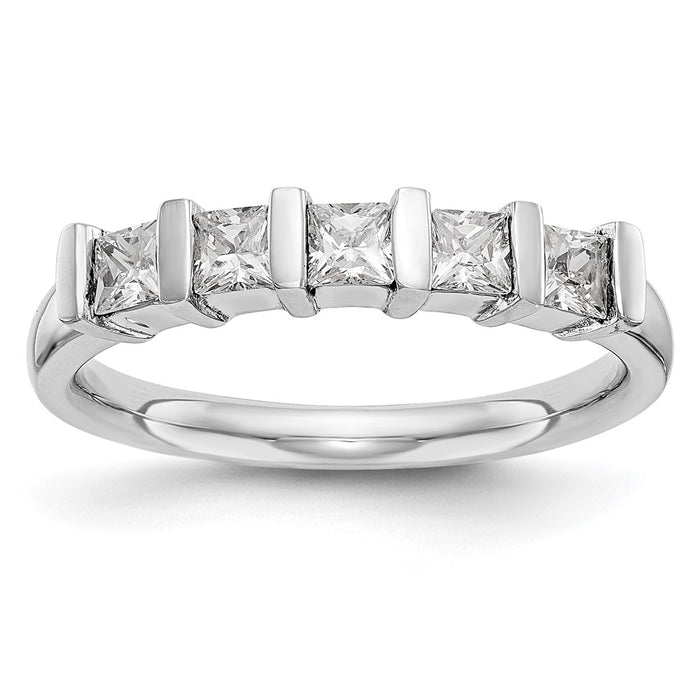 Exclusive 14K White Gold 5-Stone Diamond Band Setting for 5 Princess Cuts-1