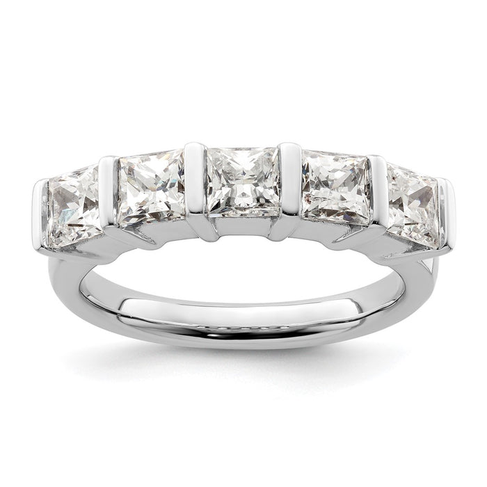 High-Quality 14K White Gold 5-Stone Diamond Band Setting for Stylish Value-1