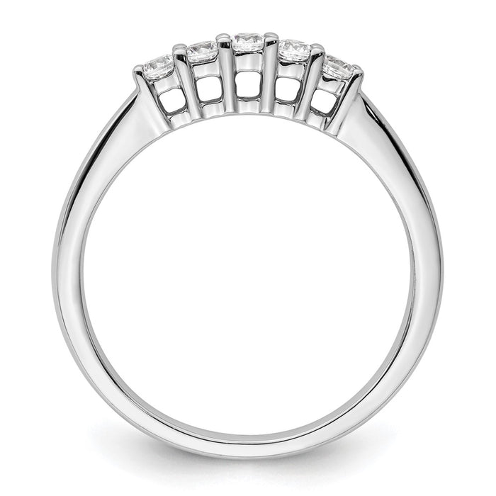 Buy Stylish 14K White Gold 5-Stone Diamond Band - 1/4 Carat Total Weight-2