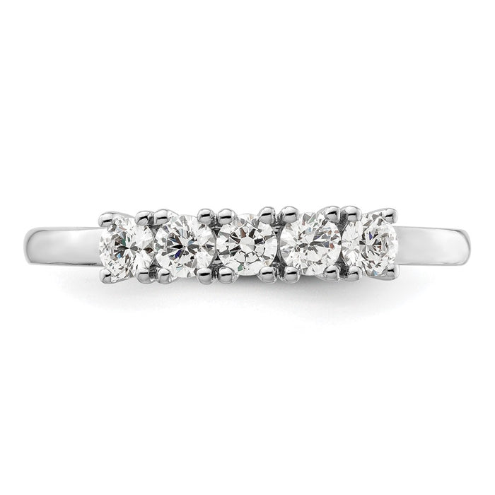 Buy Stylish 14K White Gold 5-Stone Diamond Band - 1/2 Carat Total Weight-4