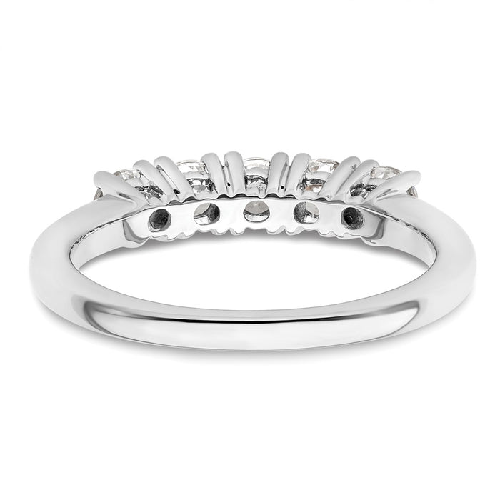 High-Quality 14K White Gold 5-Stone Diamond Band - Stylish 3/4 Carat Elegance-5