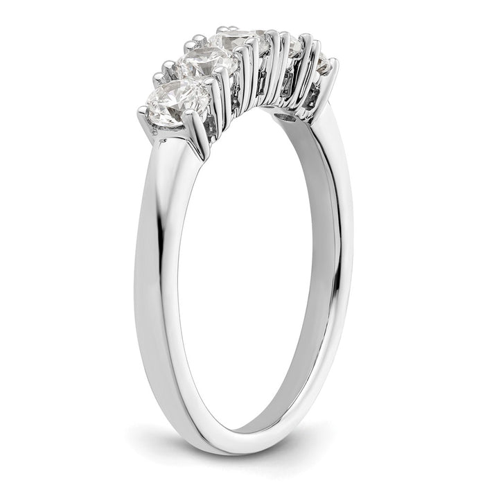 High-Quality 14K White Gold 5-Stone Diamond Band - Stylish 3/4 Carat Elegance-6