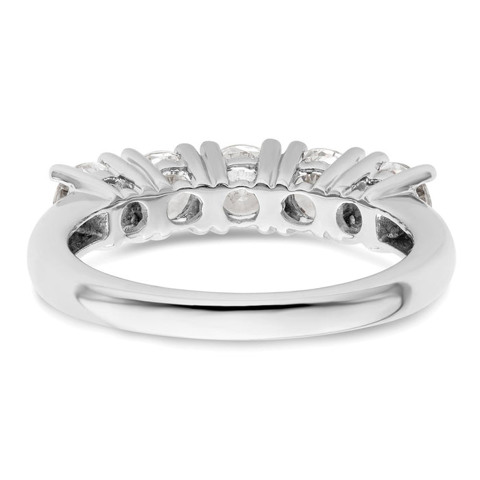 Exclusive 14K White Gold 5-Stone Round Diamond Band - 1.5 Carats of Luxury-5