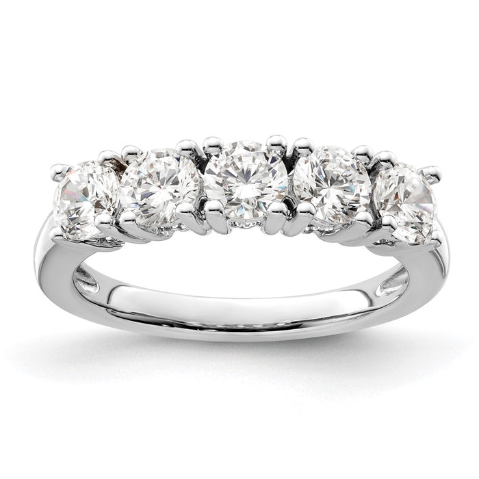 Buy Exclusive 14K White Gold 5-Stone Diamond Band for 4.3mm Diamonds - Stylish Value-1