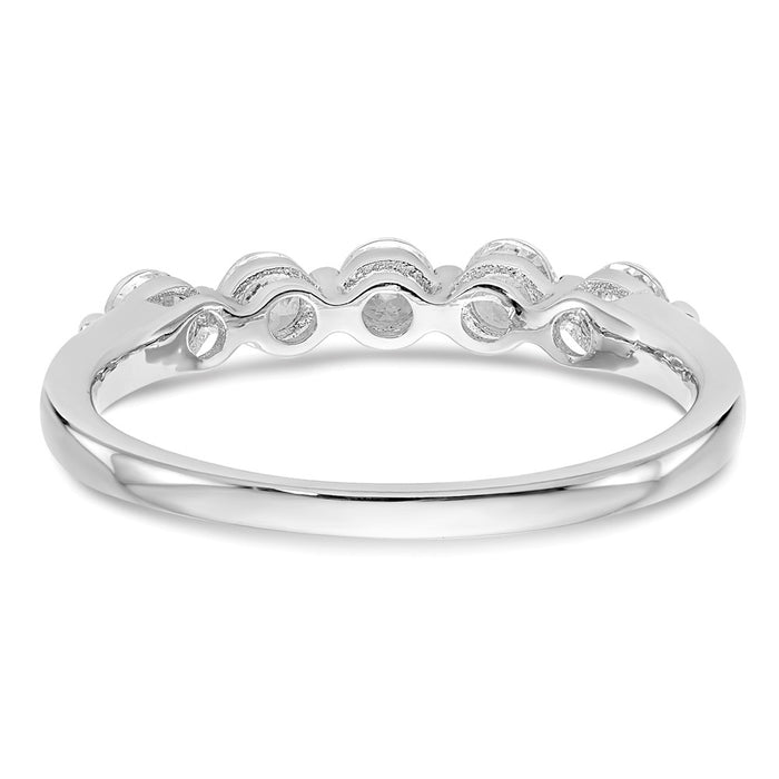 Buy Stylish 14K White Gold 5-Stone Diamond Band Setting (3.3mm) - Luxury!-5