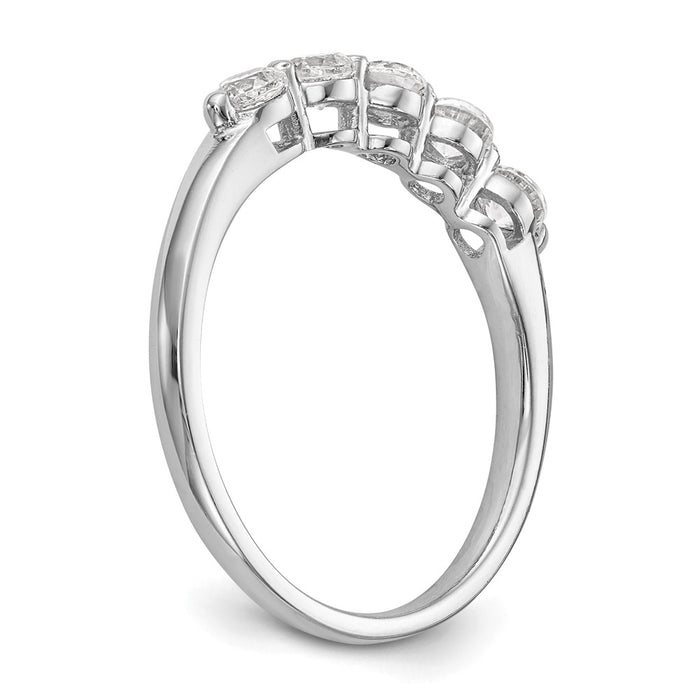 Buy Stylish 14K White Gold 5-Stone Diamond Band Setting (3.3mm) - Luxury!-6