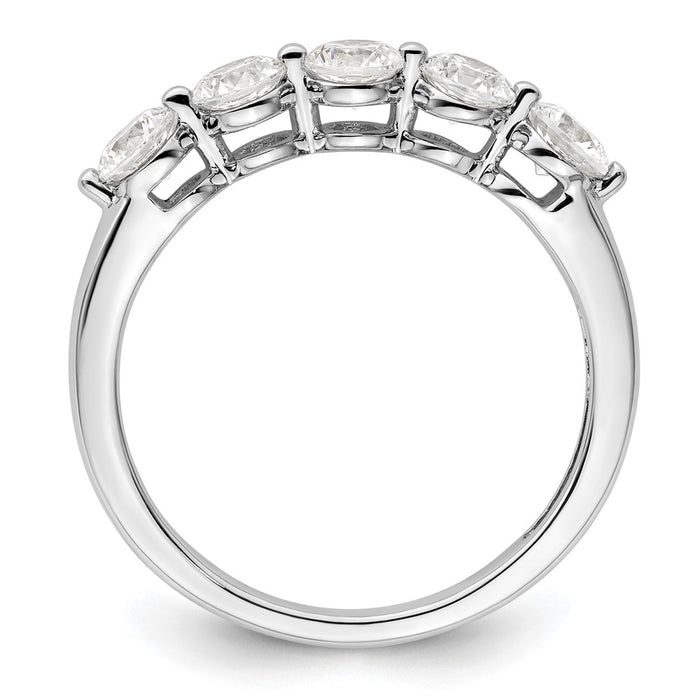 Exclusive 14K White Gold 5-Stone Diamond Band Setting for 3.8mm Diamonds-2