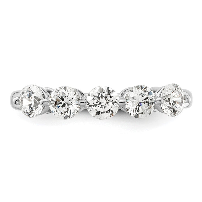 Buy Stylish 14K White Gold 5-Stone Diamond Band with 1 Carat Diamonds-4
