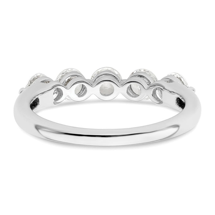 Buy Stylish 14K White Gold 5-Stone Diamond Band with 1 Carat Diamonds-5